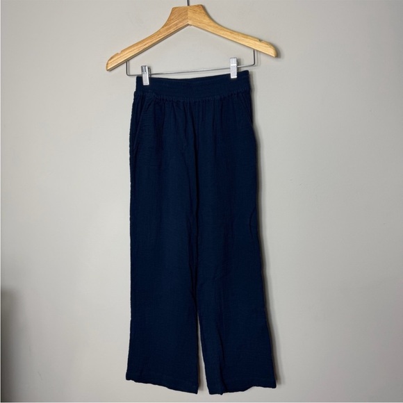 Alice Walk $125 Triple Gauze Cloud Organic Cotton Navy blue Pants size M - Picture 3 of 8